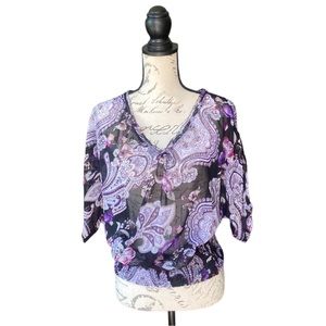 White House Black Market Paisley Blouse